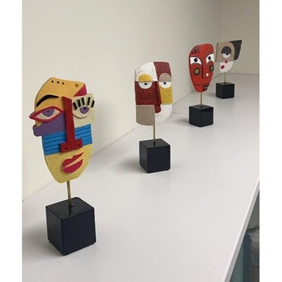New 4 PCS - Handcrafted Statues Resin Abstract Sculpture for Home Decor Modern